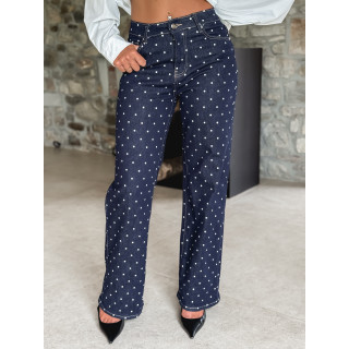 Jeans à pois Ophelie - Bleu foncé