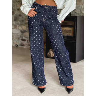 Jeans à pois Ophelie - Bleu foncé