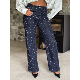 Jeans à pois Ophelie - Bleu foncé