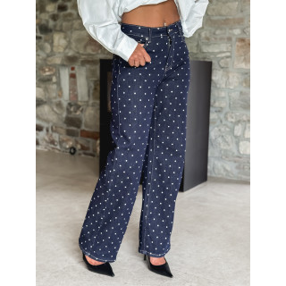 Jeans à pois Ophelie - Bleu foncé
