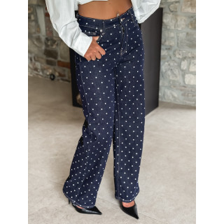 Jeans à pois Ophelie - Bleu foncé