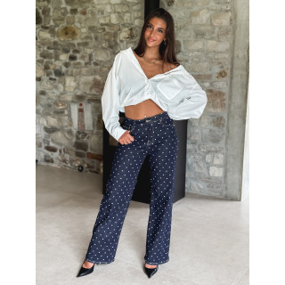 Jeans à pois Ophelie - Bleu foncé