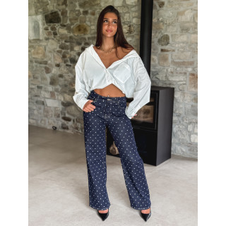 Jeans à pois Ophelie - Bleu foncé