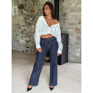 Jeans à pois Ophelie - Bleu foncé