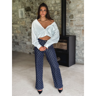 Jeans à pois Ophelie - Bleu foncé