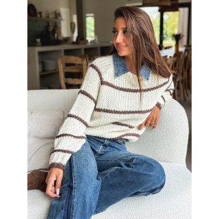 Pull Karolane - Ecru/Chocolat
