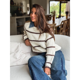 Pull Karolane - Ecru/Chocolat