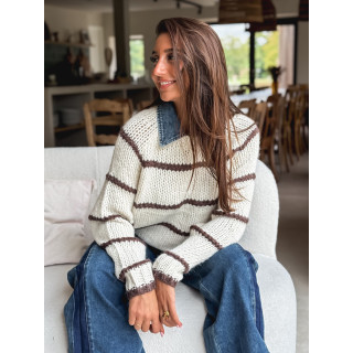 Pull Karolane - Ecru/Chocolat