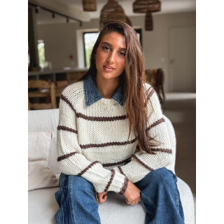 Pull Karolane - Ecru/Chocolat