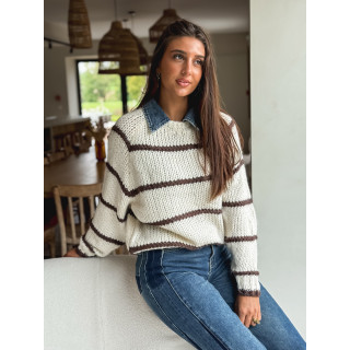 Pull Karolane - Ecru/Chocolat