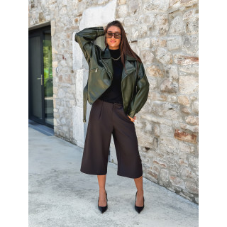 Perfecto simili cuir Aliane - Kaki foncé