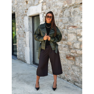 Perfecto simili cuir Aliane - Kaki foncé