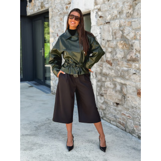 Perfecto simili cuir Aliane - Kaki foncé