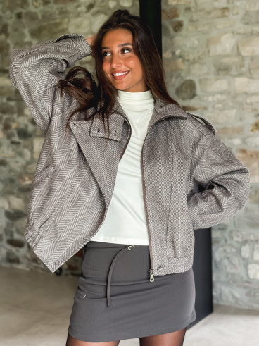 Veste à motifs Aralyn - Taupe