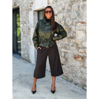 Perfecto simili cuir Aliane - Kaki foncé