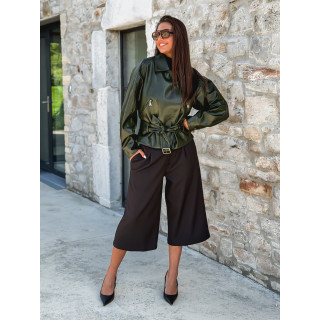 Perfecto simili cuir Aliane - Kaki foncé