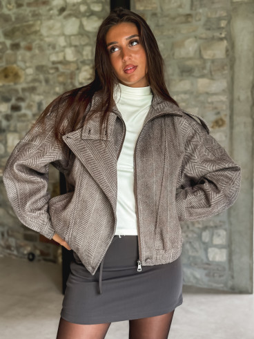 Veste à motifs Aralyn - Taupe