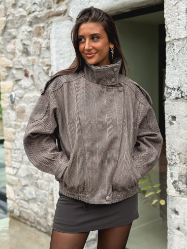 Veste à motifs Aralyn - Taupe
