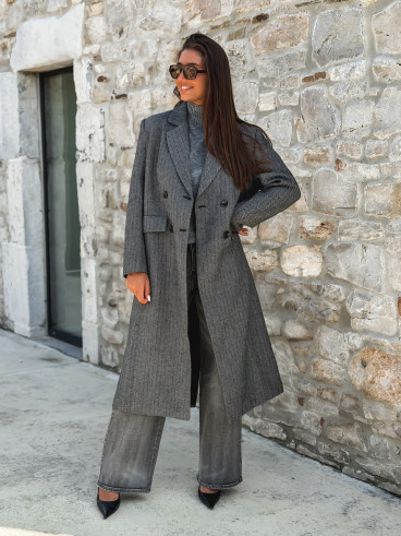 Manteau long Phoebe - Gris foncé