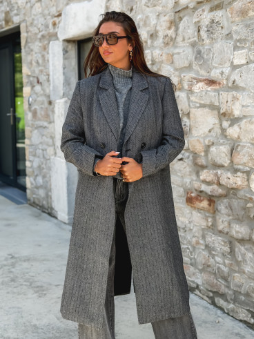 Manteau long Phoebe - Gris foncé