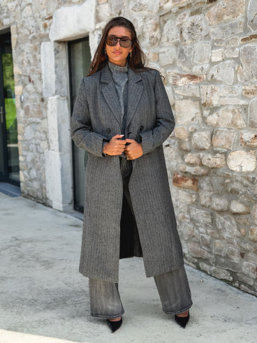 Manteau long Phoebe - Gris foncé