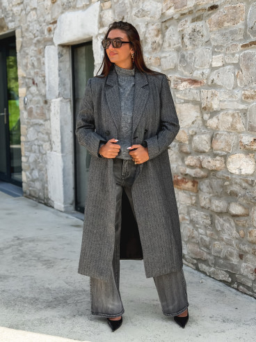 Manteau long Phoebe - Gris foncé