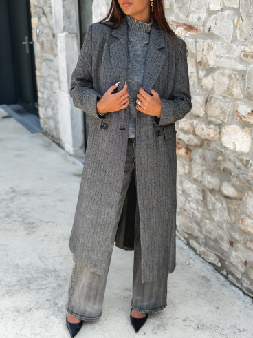 Manteau long Phoebe - Gris foncé