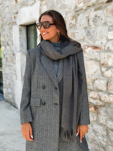 Manteau long Phoebe - Gris foncé