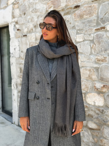 Manteau long Phoebe - Gris foncé