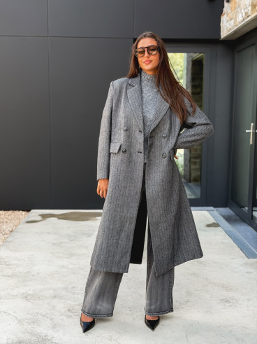 Manteau long Phoebe - Gris foncé