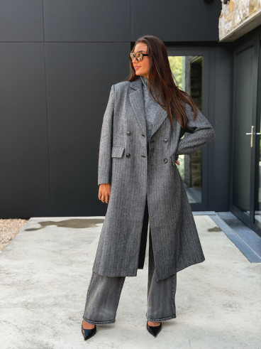 Manteau long Phoebe - Gris foncé