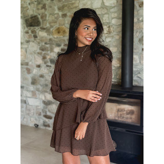 Robe à pois Séverine - Chocolat