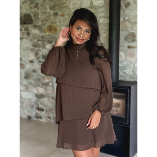 Robe à pois Séverine - Chocolat