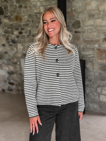 Gilet ligné Iléana - Gris