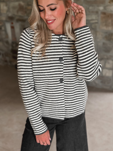 Gilet ligné Iléana - Gris Gilet ligné Iléana - Gris
