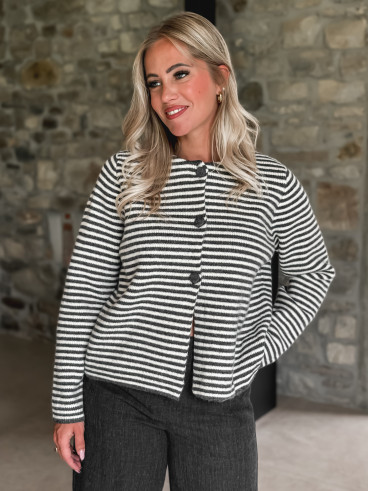 Gilet ligné Iléana - Gris Gilet ligné Iléana - Gris