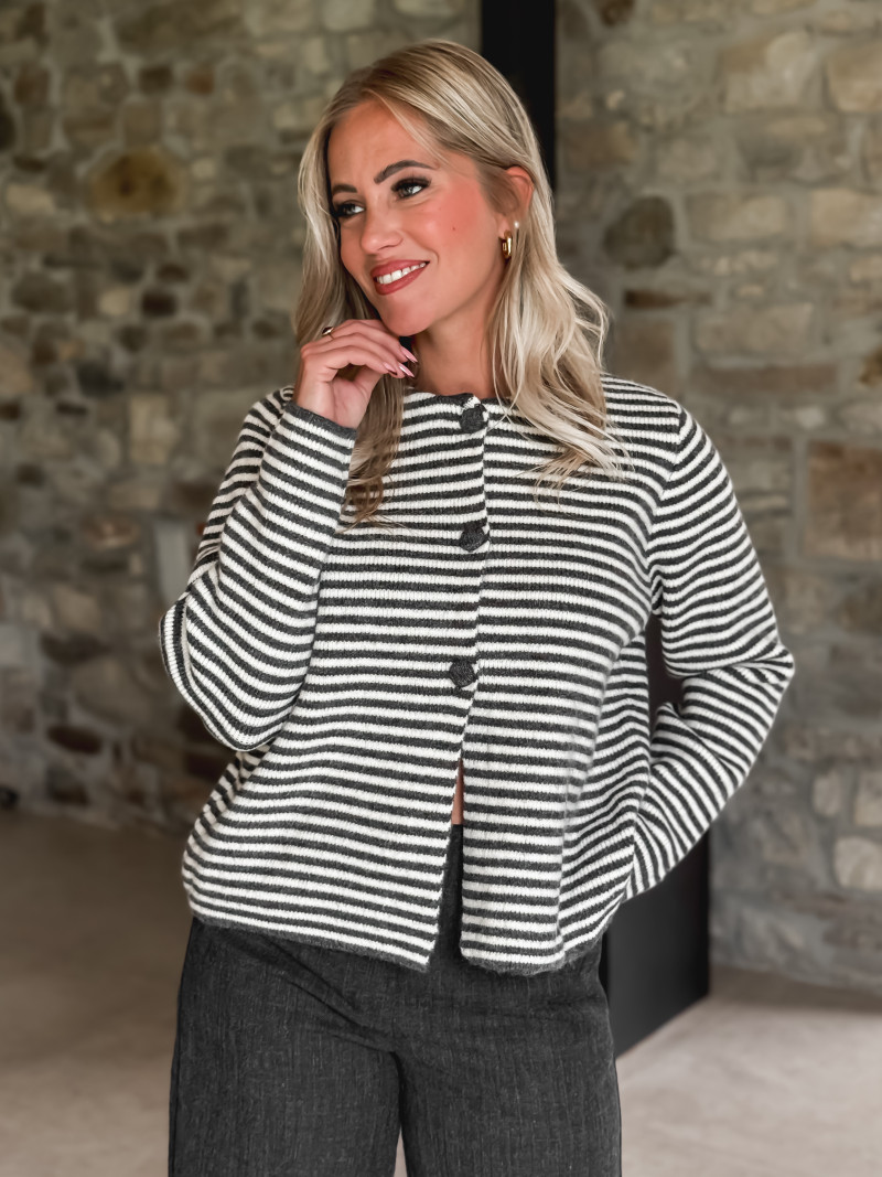 Gilet ligné Iléana - Gris Gilet ligné Iléana - Gris