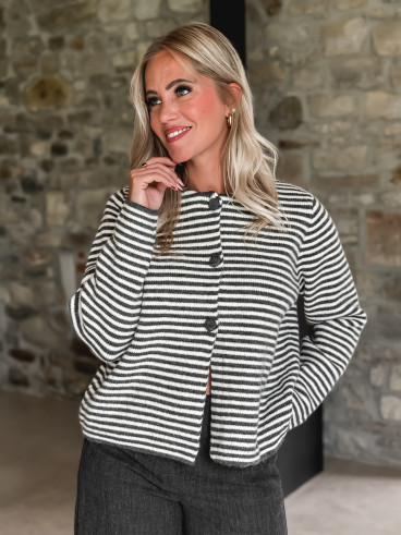 Gilet ligné Iléana - Gris Gilet ligné Iléana - Gris