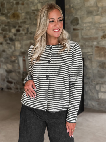 Gilet ligné Iléana - Gris Gilet ligné Iléana - Gris