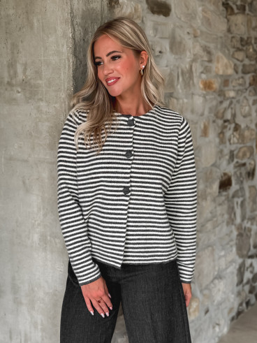Gilet ligné Iléana - Gris Gilet ligné Iléana - Gris