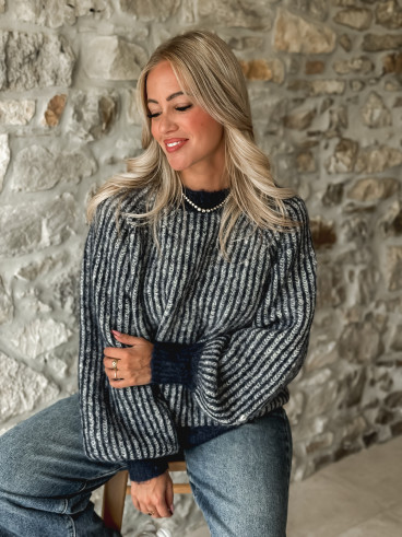 Pull ligné Elézia - Bleu