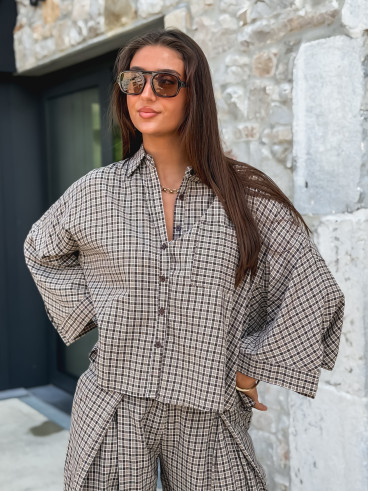 Chemise à carreaux Elinor - Chocolat