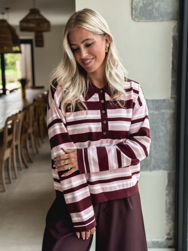 Pull ligné Lilaé - Bordeaux