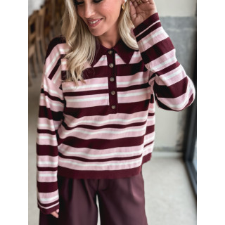 Pull ligné Lilaé - Bordeaux
