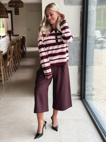 Pull ligné Lilaé - Bordeaux