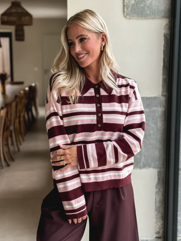 Pull ligné Lilaé - Bordeaux