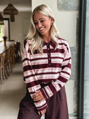 Pull ligné Lilaé - Bordeaux