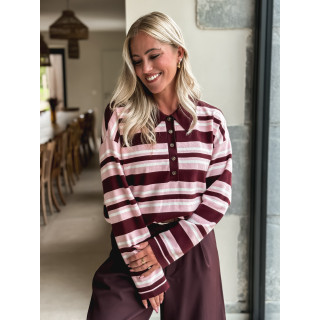 Pull ligné Lilaé - Bordeaux