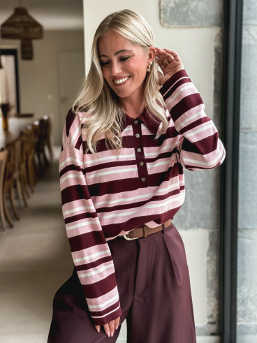 Pull ligné Lilaé - Bordeaux