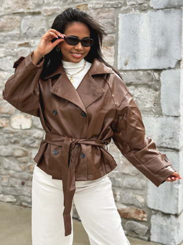 Veste en simili cuir Keren - Camel